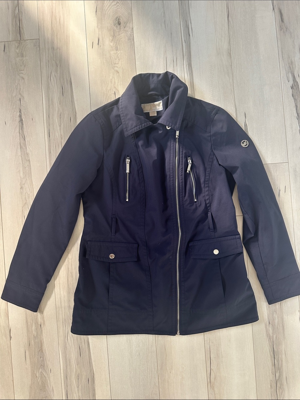 MICHAEL Michael Kors Navy Zip-Front Utility Jacket